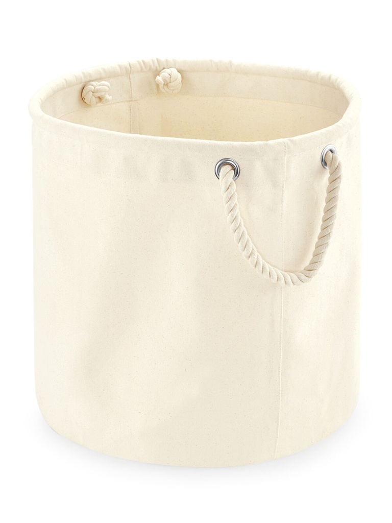 Cesta in cotone canvas con manici in corda