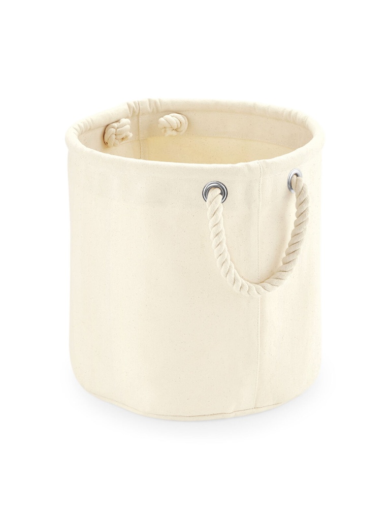 Cesta in cotone canvas con manici in corda