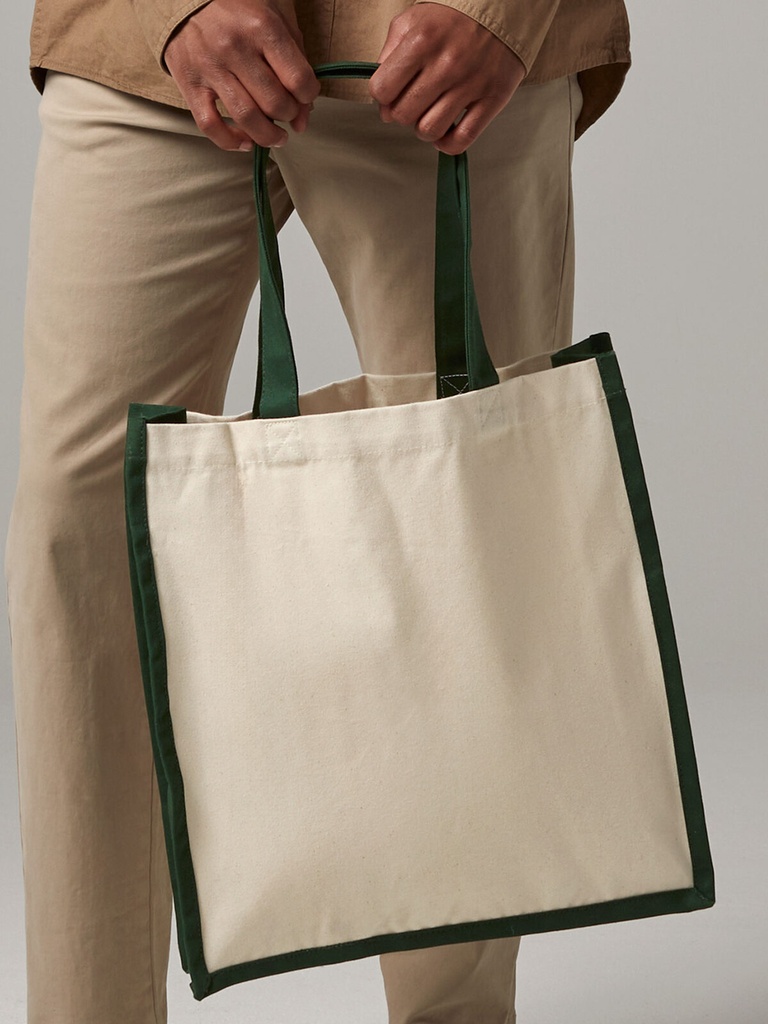 Shopper in cotone canvas, manici 57 cm, 19 litri