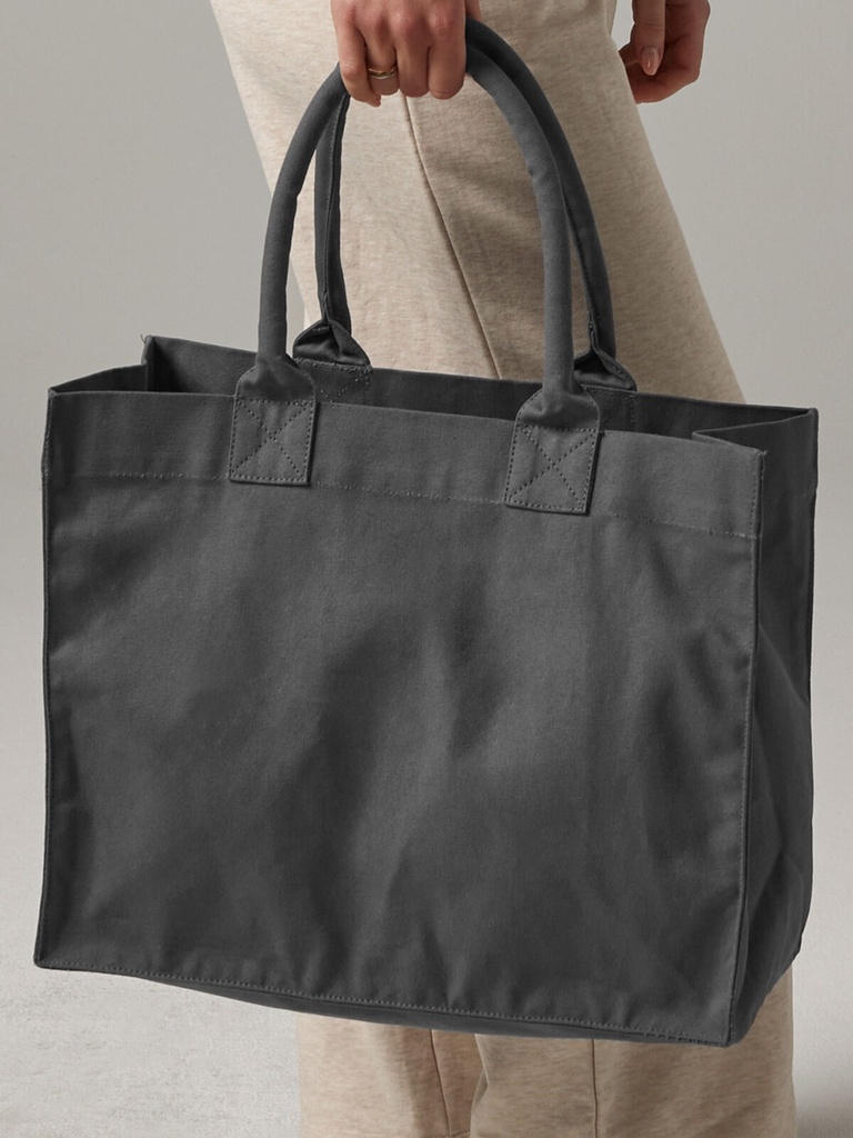 Shopper in cotone canvas con base strutturata