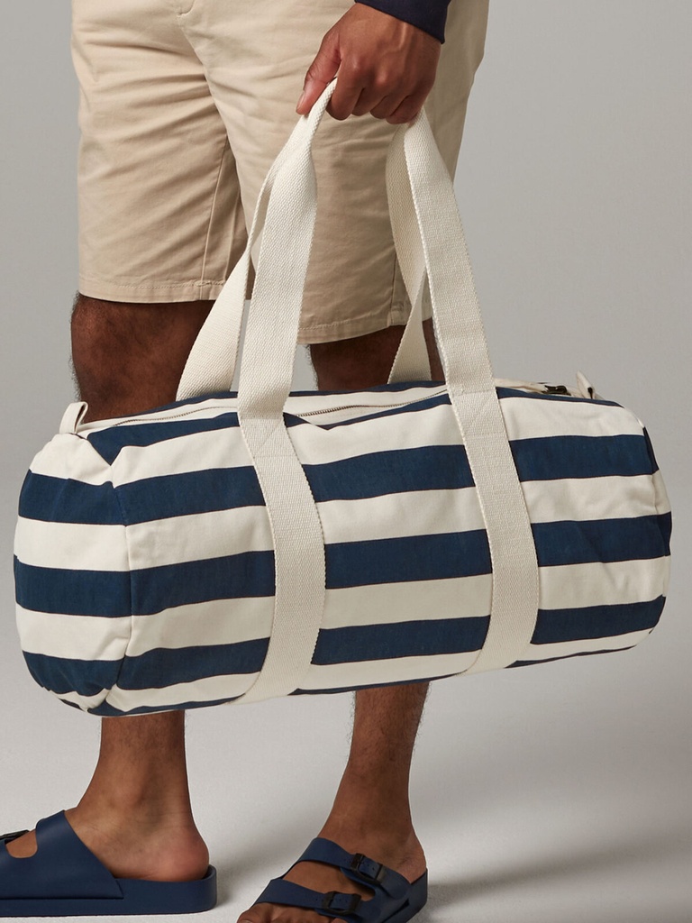 Borsa in cotone canvas a strisce