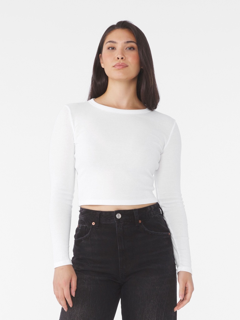 Baby tee a maniche lunghe in micro costina
