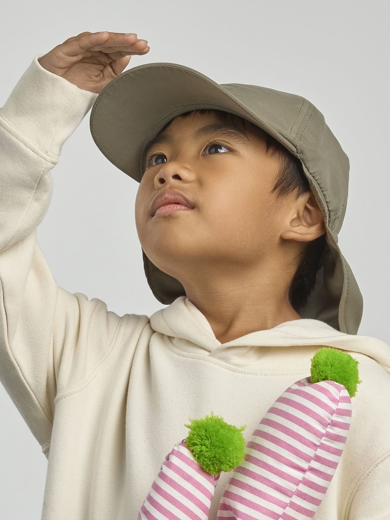 Cappello da viaggio bambino in poliestere riciclato con protezione UV