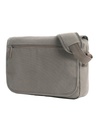 Borsa a tracolla in cotone con scomparto per tablet e dettagli in ecopelle