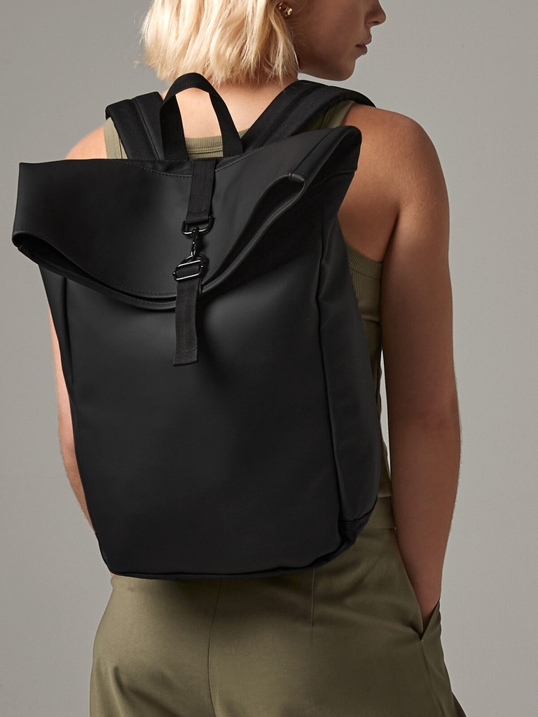 Zaino roll-top in PU opaco e poliestere riciclato