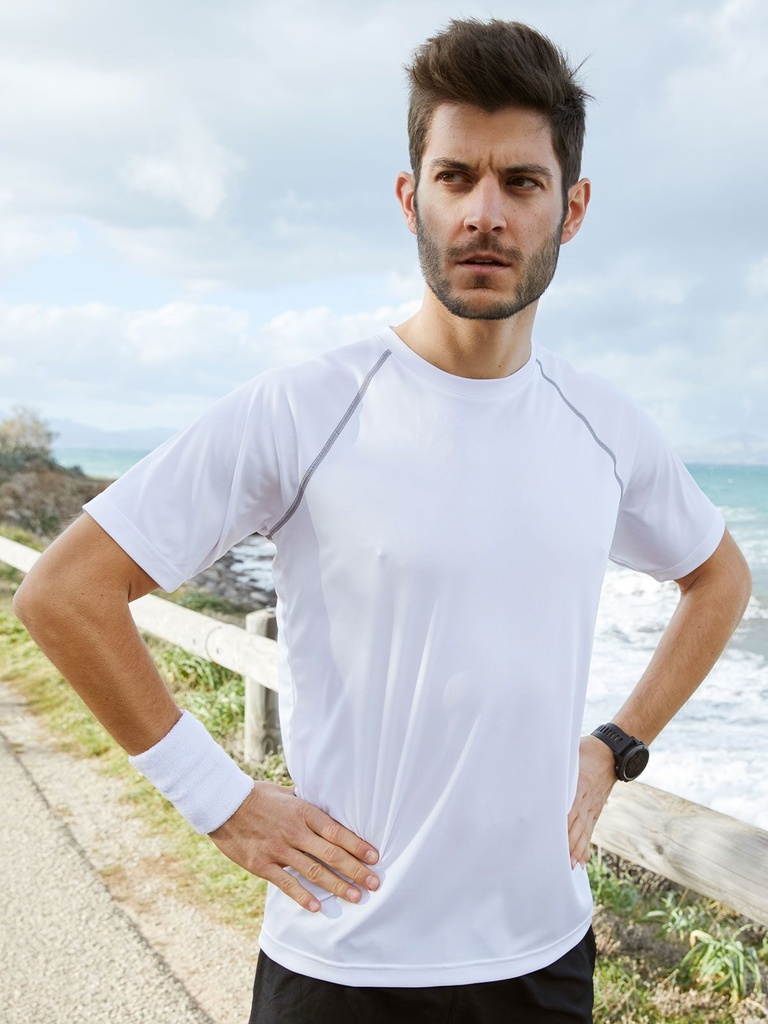 T-shirt sportiva da fitness uomo in poliestere traspirante
