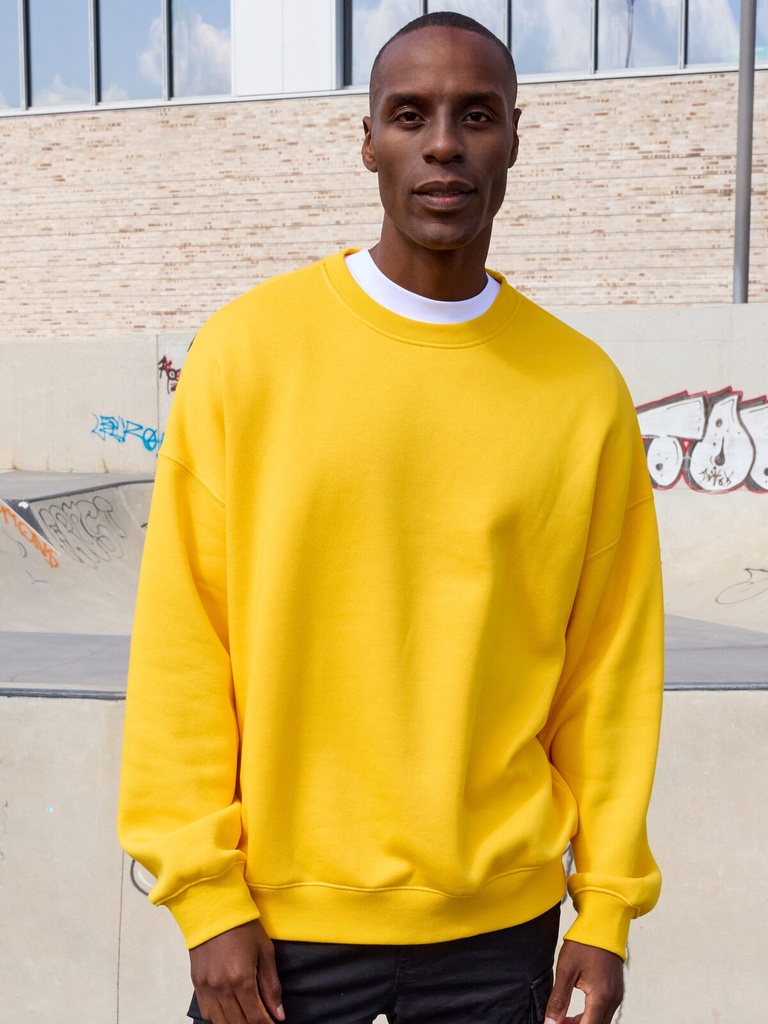 Felpa girocollo oversize in cotone e poliestere riciclato