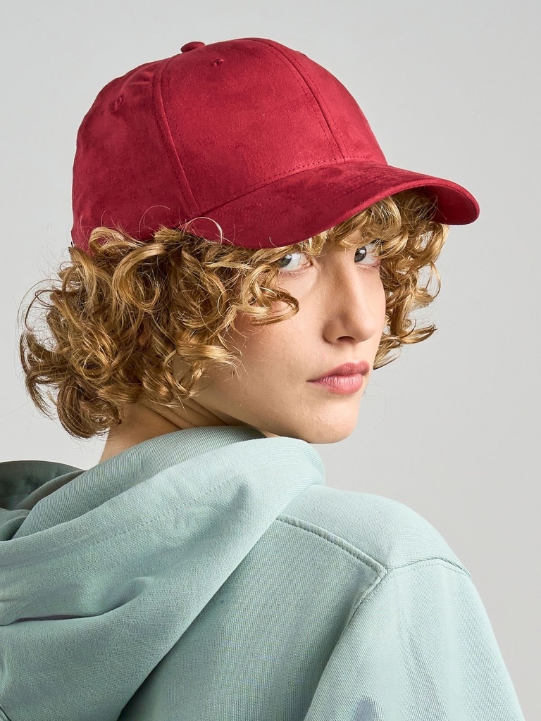 Cappellino da baseball a 6 pannelli effetto camoscio