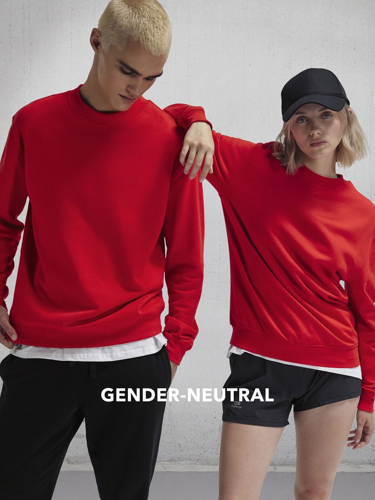 Felpa girocollo unisex in cotone e poliestere riciclato