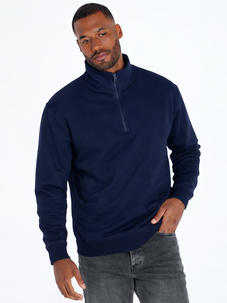 Felpa unisex mezza zip jt