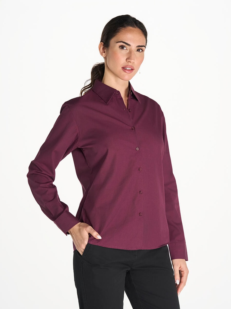 Camicia donna manica lunga popeline