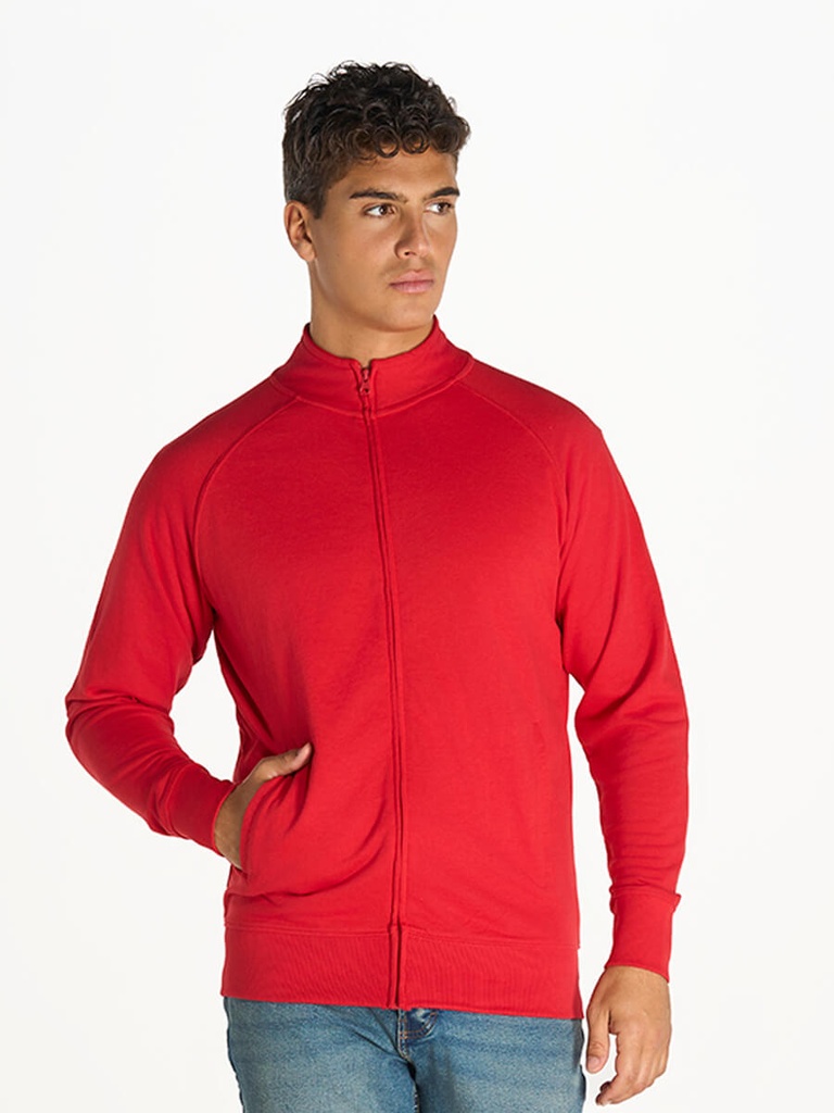 Felpa unisex zip intera leggera french terry