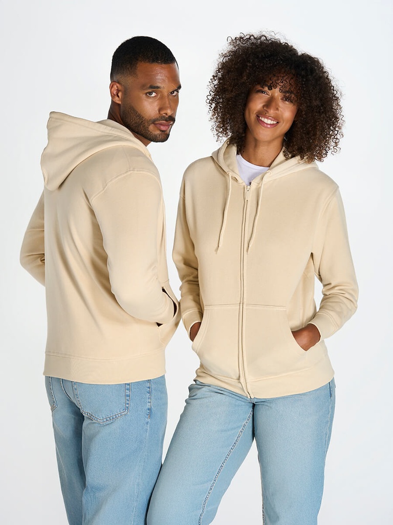 Felpa unisex cappuccio e zip organic fuji