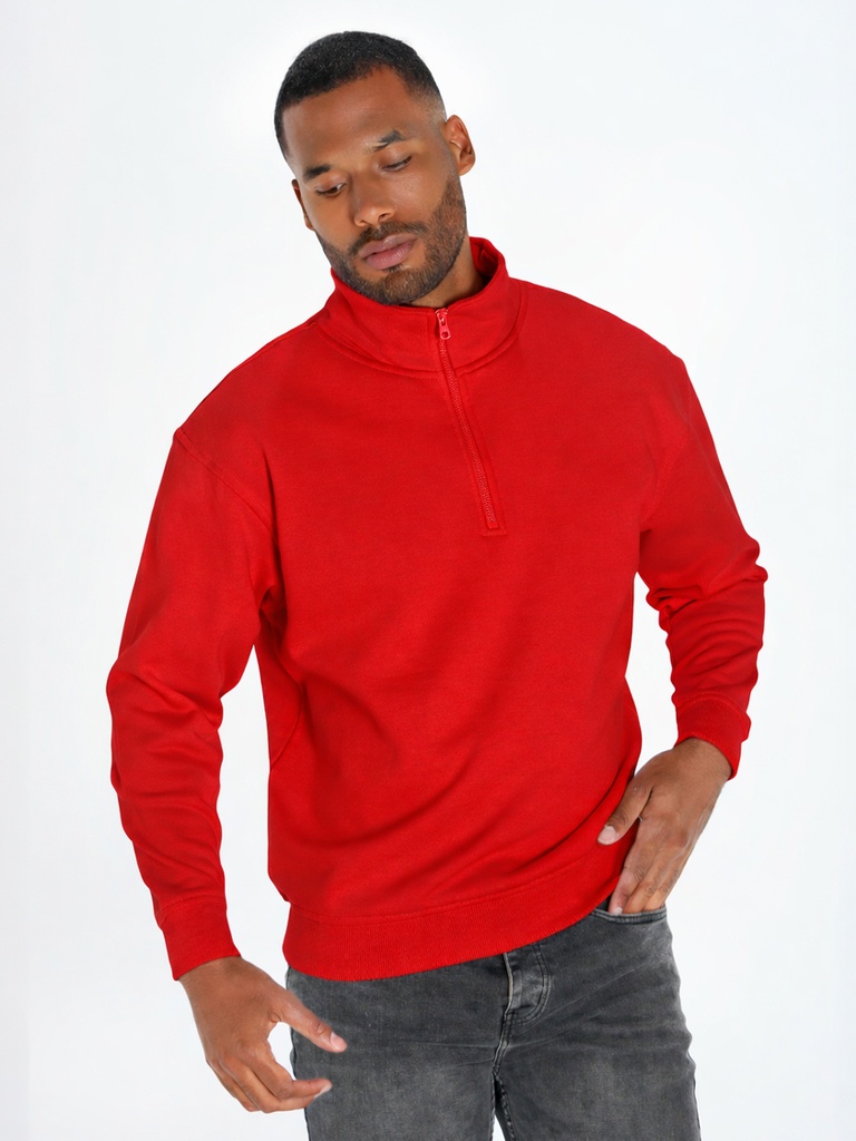 Felpa unisex mezza zip premium