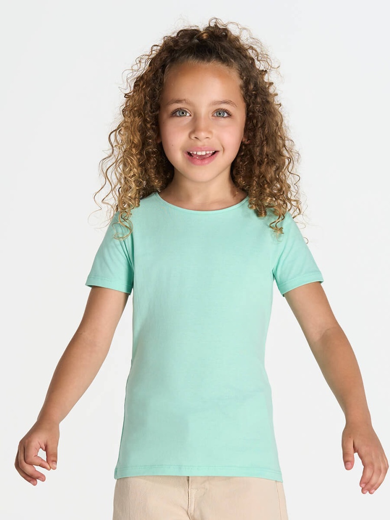 T-shirt bambina a manica corta in cotone e viscosa