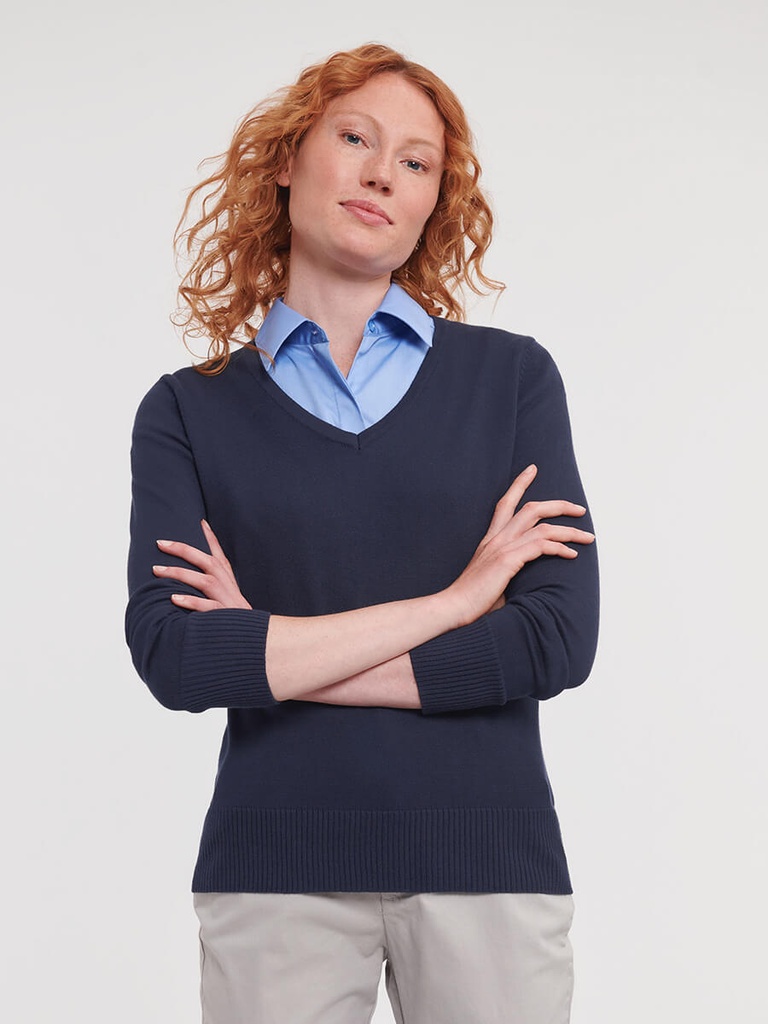 Pullover donna collo a v