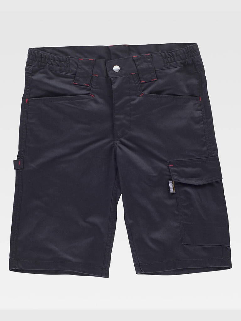 Pantaloncini bermuda elasticizzati con tasche e passante martello