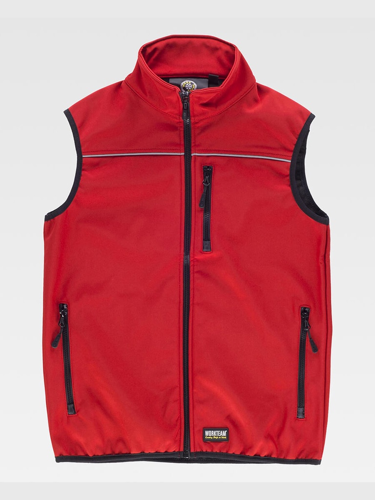 Gilet workshell antivento e termico con bordino riflettente