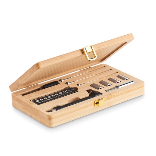 [MO6496] GALLAWAY - 21 Pcs Tool Set in Bambù Custodia