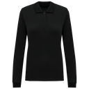 Polo donna in piqué 180 biologico a maniche lunghe