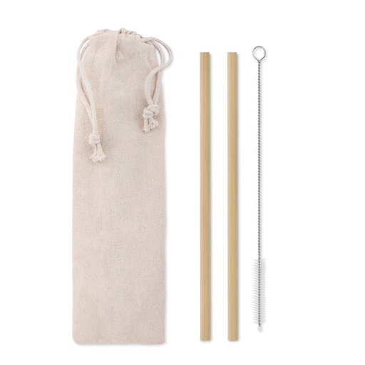 [MO9630] Naturale STRAW - Bambù Straw W/brush in Pochette