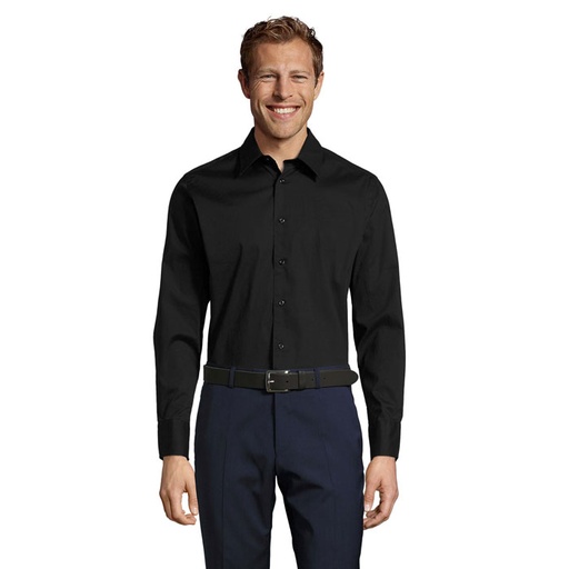 [S17000] SOL'S BRIGHTON - Uomo Shirt Manica Lunga Slim Fit 140g