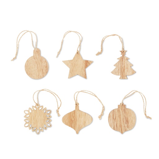 [CX1495] CHRISet - Set di in Legno Xmas OrnaUomots