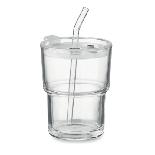 [MO2502] SIP - Vetro Bicchiere Termico con Straw 400ml