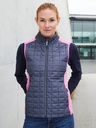 Gilet in pile trapuntato con cuciture a contrasto