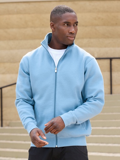 Felpa con zip in misto cotone e poliestere