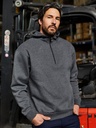 Felpa con cappuccio e mezza zip in cotone organico