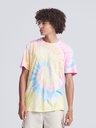 T-shirt in cotone con stampa tie-dye e cuciture laterali