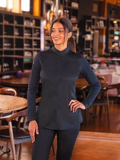 Giacca da cuoco da donna a maniche lunghe in piqué jersey