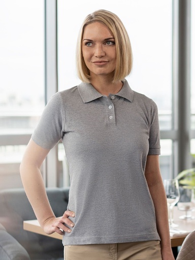 Polo da donna in jersey-piqué sostenibile