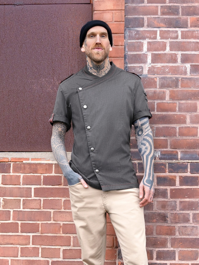 Giacca da cuoco da uomo denim a maniche corte ROCK CHEF®-Stage2