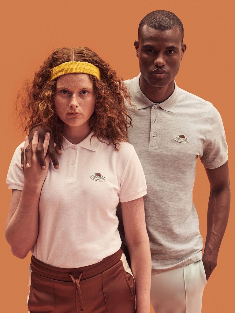 Polo in piqué di cotone con patch ricamata