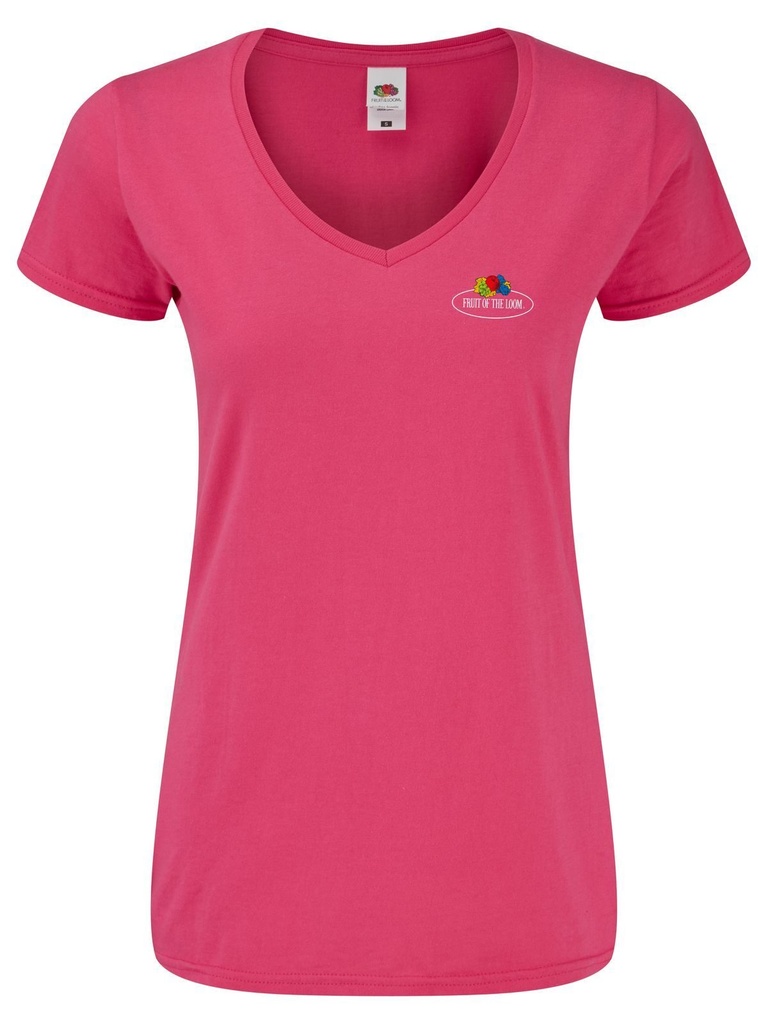 T-shirt in cotone a scollo a V e vestibilità femminile