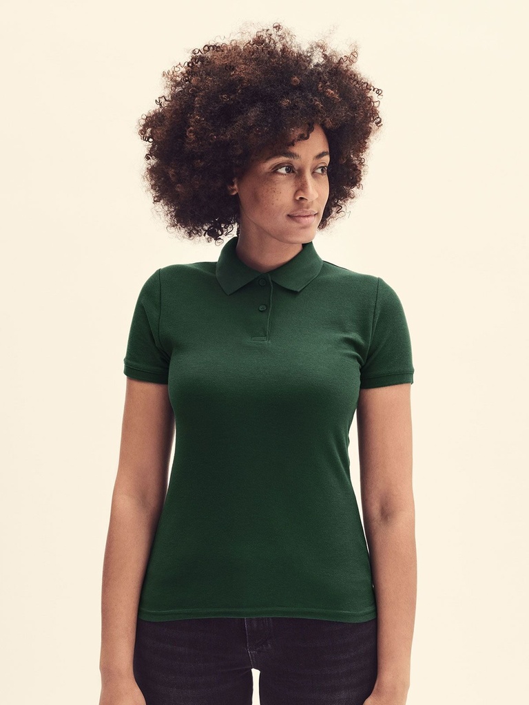 Polo da donna in cotone pettinato leggermente sfiancata