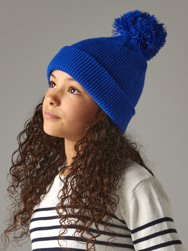Berretto con pompon e fibre riflettenti per bambini