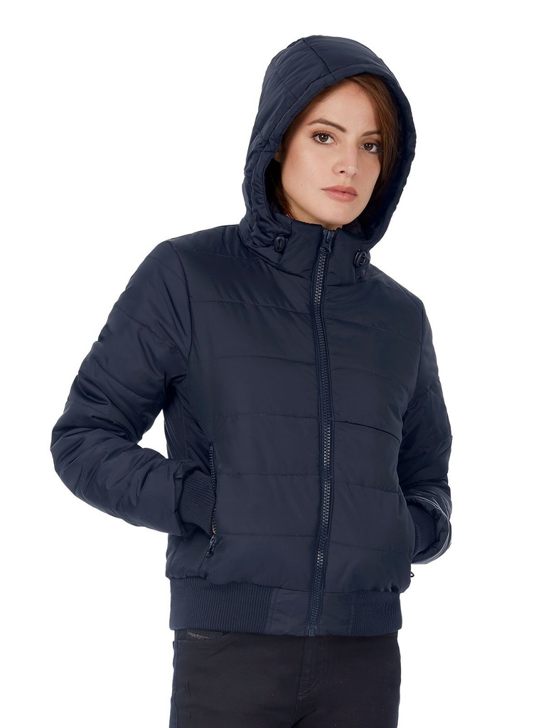 Piumino impermeabile e antivento da donna con cappuccio rimovibile
