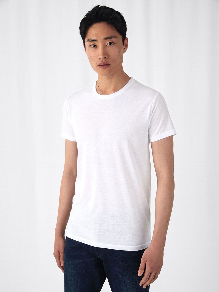 T-shirt da sublimazione in poliestere riciclato effetto cotone per uomo