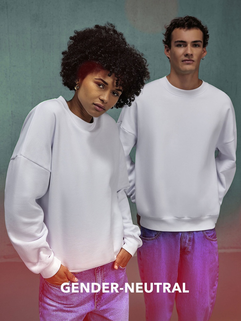 Felpa oversize streetwear in cotone e poliestere riciclato